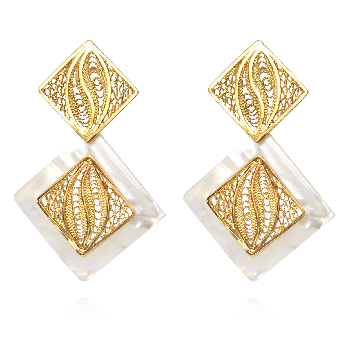 FARAH DOUBLE SHELL EARRINGS