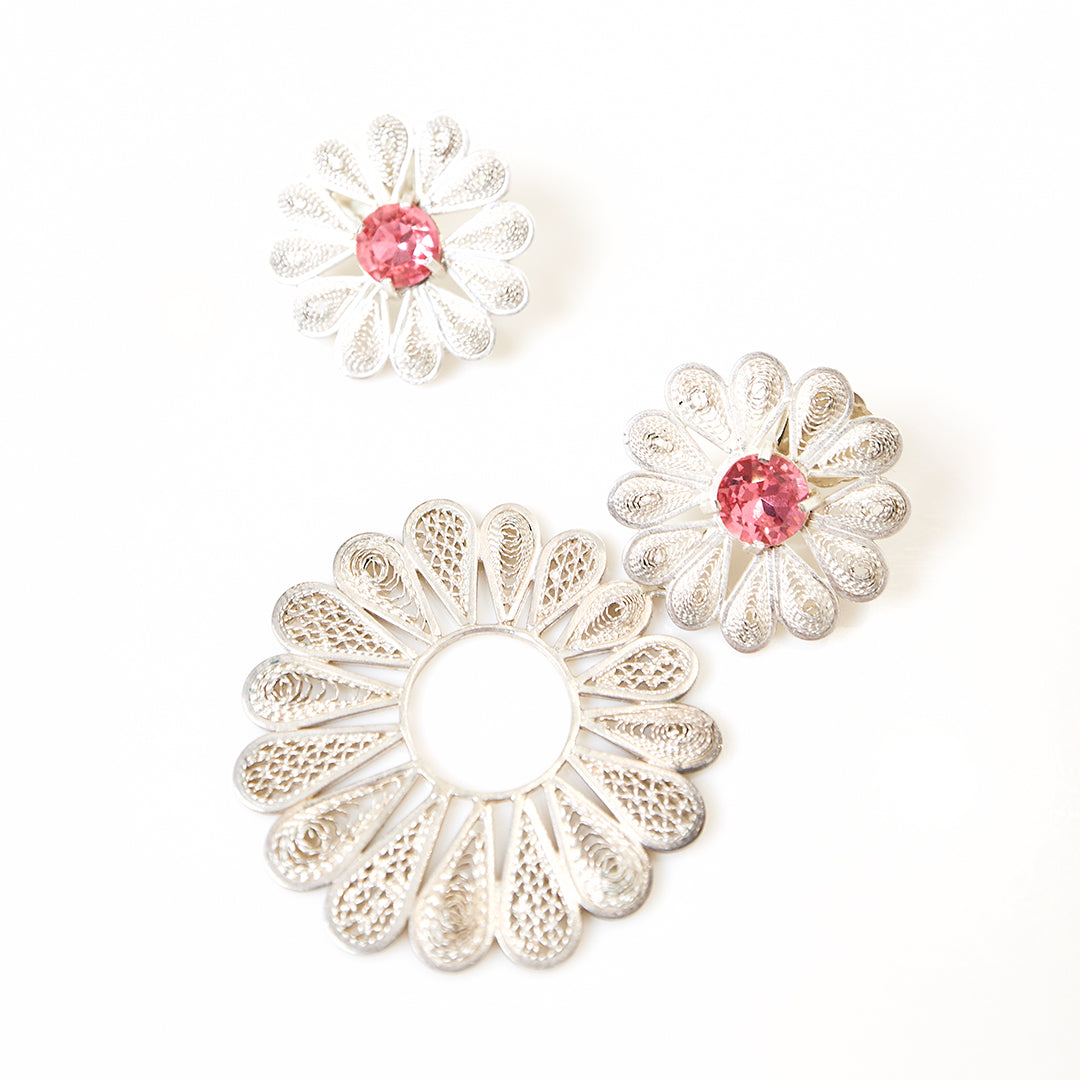 Oscar Rose Filigree Earrings - Modular