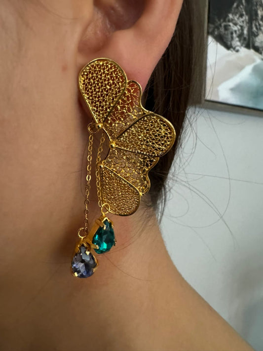 Magical GoldWing Filigree Earrings